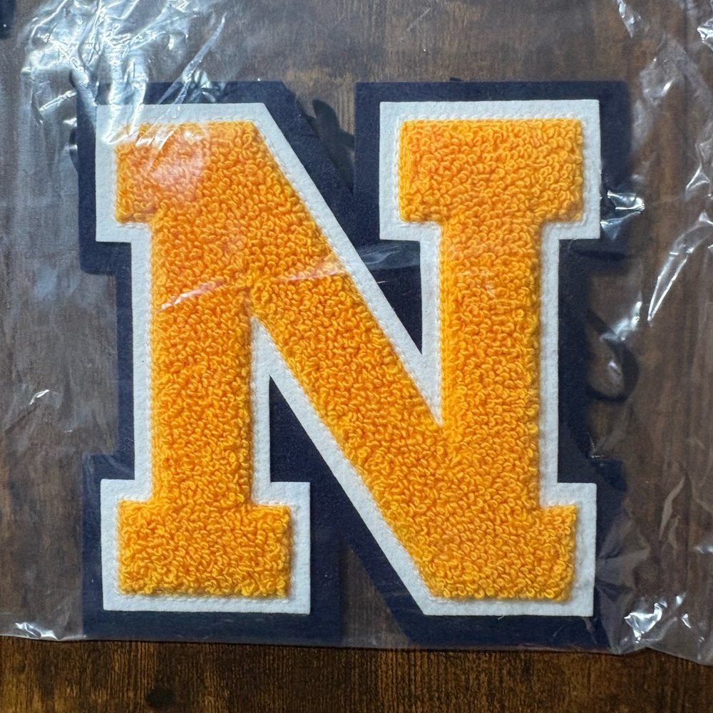 Men's Yellow Chenille Varsity Letter   N